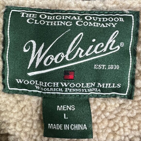 Woolrich Vest Mens L Herringbone Wool Green Fleece Winter Sportsman Gorpcore - Picture 6 of 13